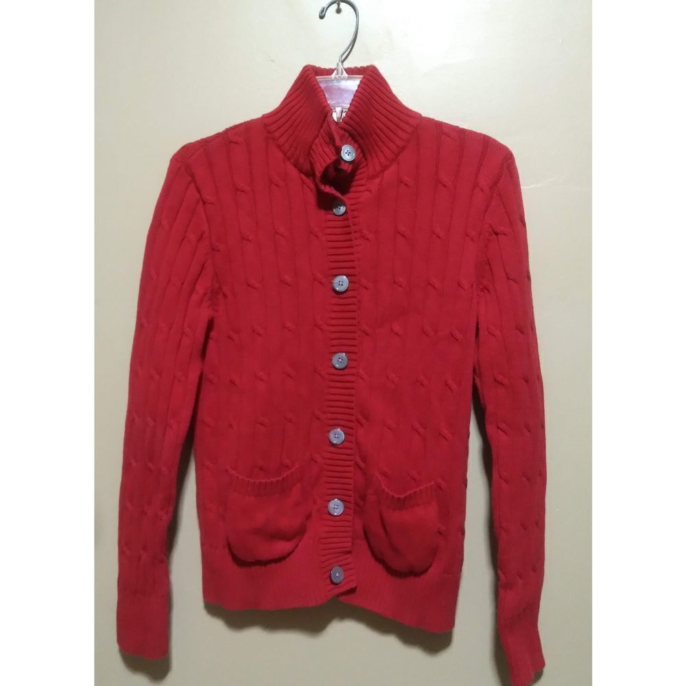 🤠American Living Mock Turtleneck Cardigan Sweater Size Medium